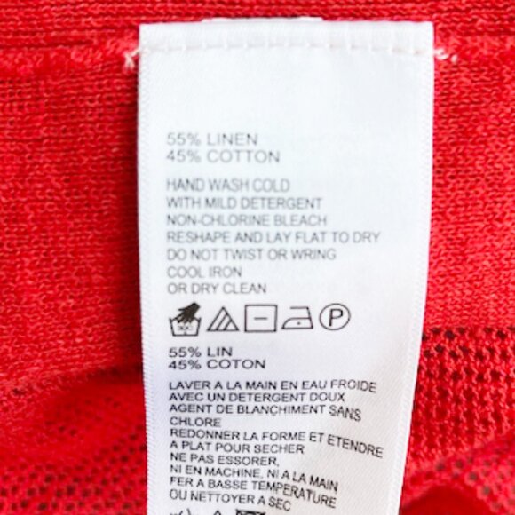 Tommy Bahama Linen Open Weave, Open Front Cardigan, Long Sleeve, Orange, Size XL - Picture 5 of 5